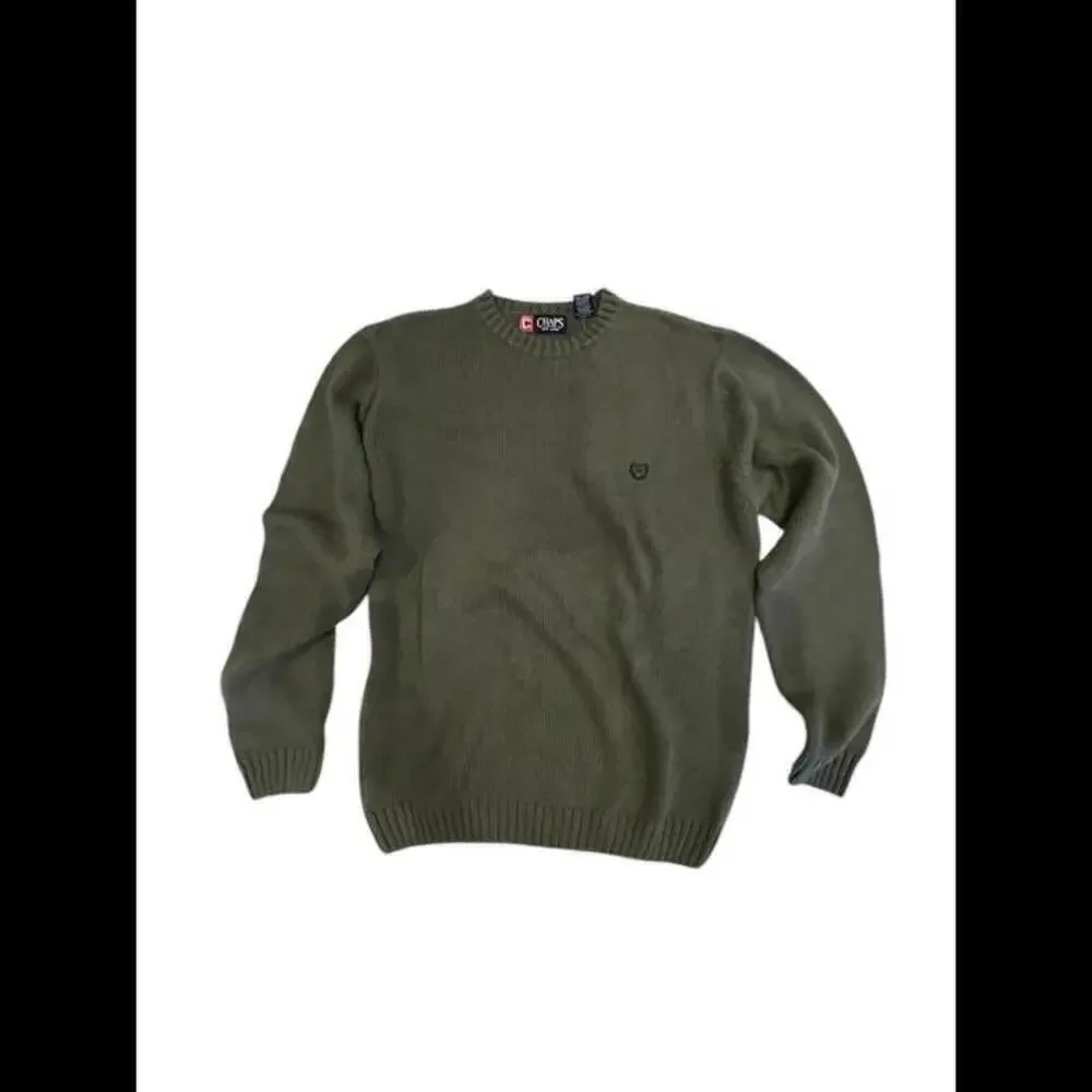 Chaps Men's Cotton Crewneck Sweater - Olive Green - Size S - NWT